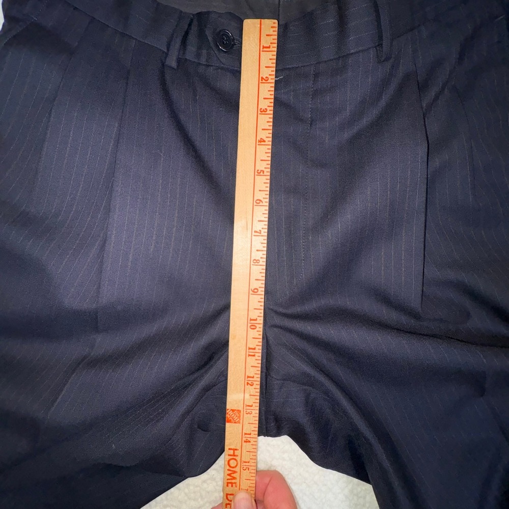 Brooks Brothers 1818 Madison Navy Pinstripe Wool Pleat/Cuff Dress Pants 37W - Picture 10 of 16